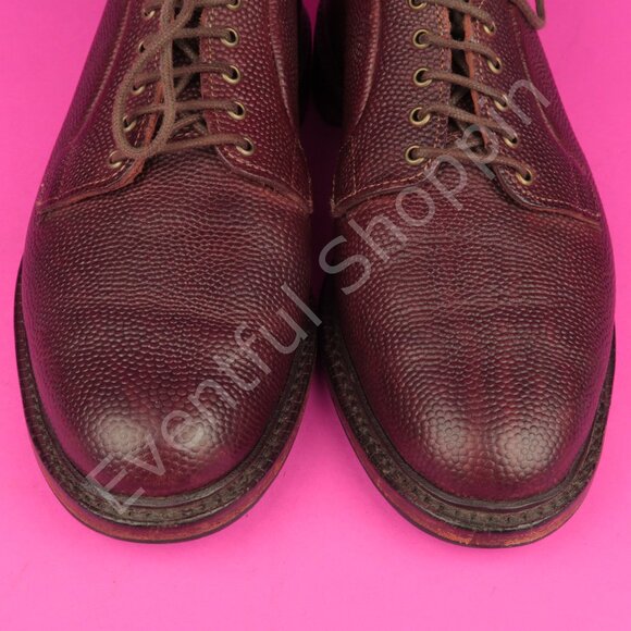 Allen Edmonds Gridiron Football Pebble Grain PTB Blucher Derby Shoes Brown 8 D - Picture 8 of 12